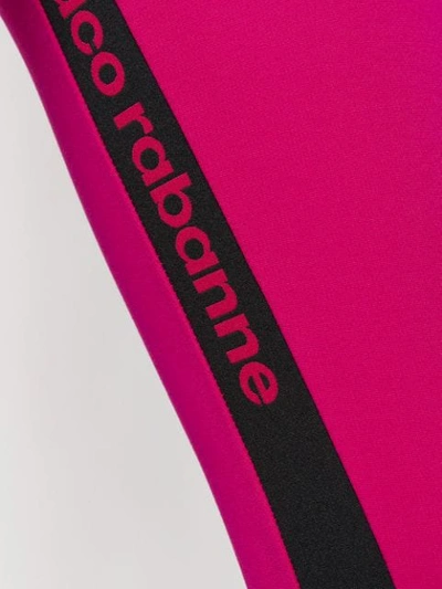 Shop Paco Rabanne Logo Stripe Yoga Pants In Pink