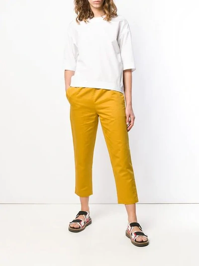 Shop Marni Cropped Trousers - Yellow