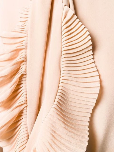 Shop Givenchy Ruffled Scarf Neck Blouse In Neutrals