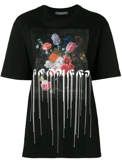 Shop Alexander Mcqueen Painted Print T-shirt - Black