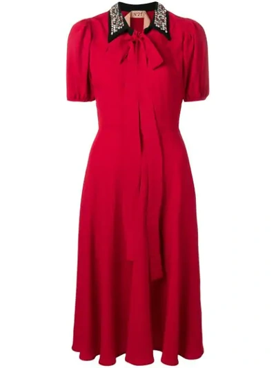 Shop N°21 Rossa Collared Dress In 4608 Rossa