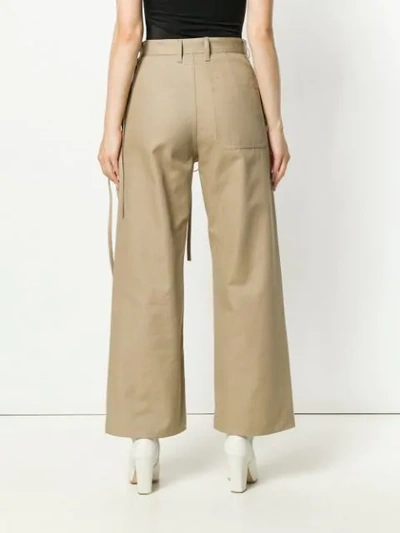 Shop Mm6 Maison Margiela Tied Cargo Trousers In Neutrals