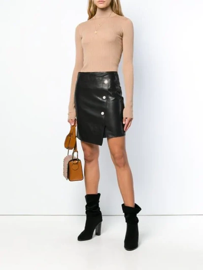Shop Vanessa Bruno Asymmetric Fitted Skirt In Black