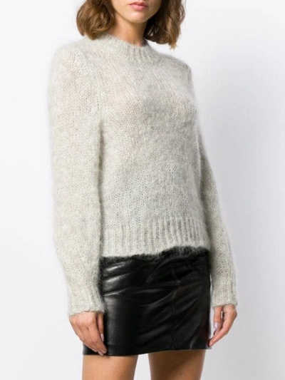 Shop Isabel Marant Chunky Knit Jumper In Grey