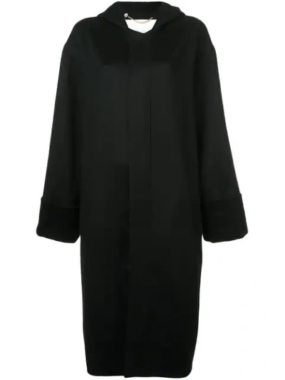 Shop Adam Lippes Hooded Zipped Coat In Black