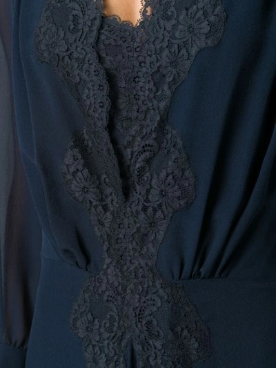 Shop Chloé Lace-trimmed Dress In Blue