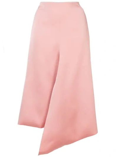 Shop Tibi Asymmetric Draped Skirt In Pink
