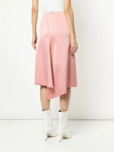 Shop Tibi Asymmetric Draped Skirt In Pink
