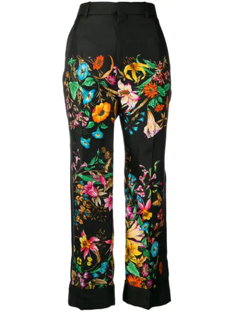 printed cropped trousers