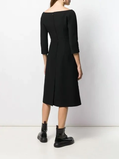 Shop Prada Mid-length V-neck Dress In Black