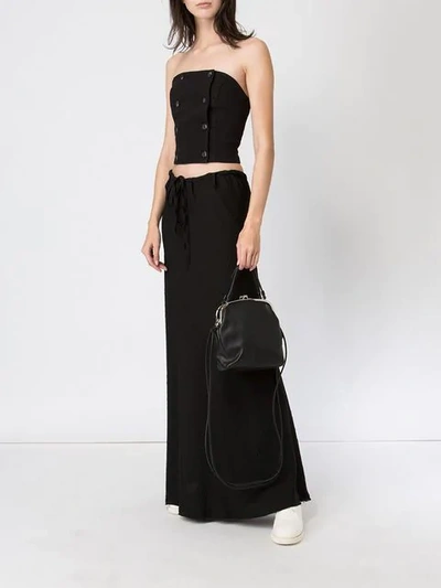 Masnada Strapless Buttoned Top In Black
