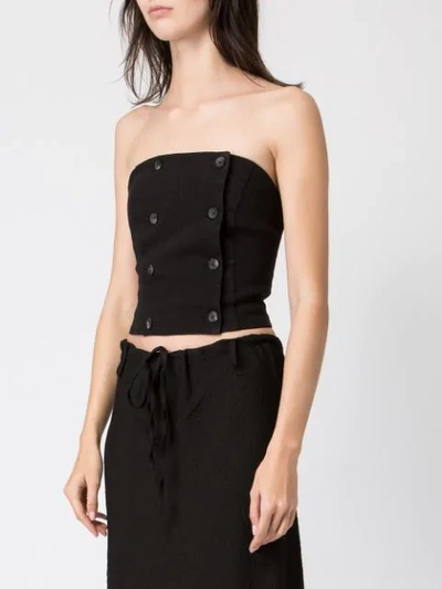 Masnada Strapless Buttoned Top In Black