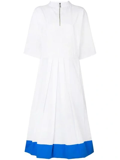 Shop Marni Block Colour Shirt Dress In White
