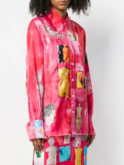 Shop Marni Art Printed Shirt In Pink