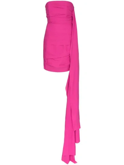 Shop Solace London Etty Strapless Draped Mini Dress In Pink