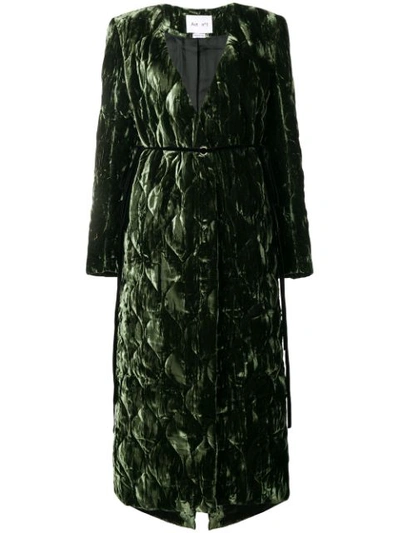 Shop Act N°1 Quilted Velvet Coat - Green