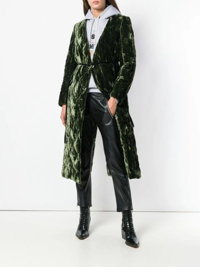 Shop Act N°1 Quilted Velvet Coat - Green