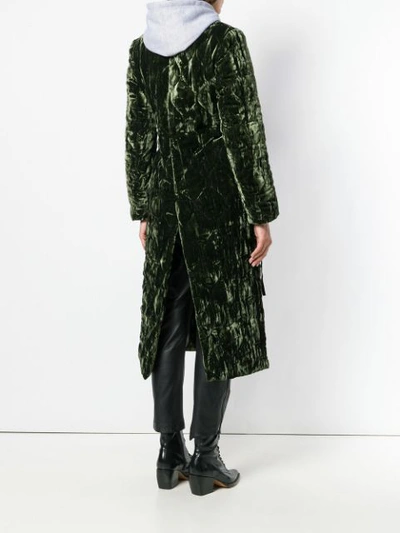 Shop Act N°1 Quilted Velvet Coat - Green