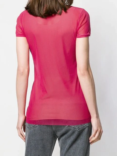 Shop Avant Toi Round-neck Tulle T-shirt In Pink