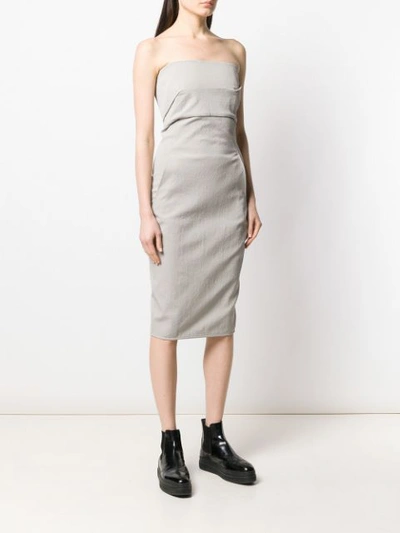 Shop Rick Owens Fitted Strapless Dress In Grey