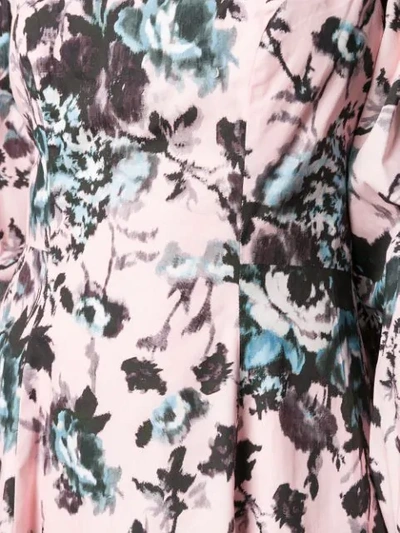 Shop Erdem Floral Off-shoulder Midi Dress In Pink