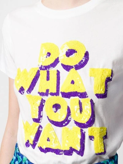 Shop P.a.r.o.s.h. Slogan Print T-shirt In White