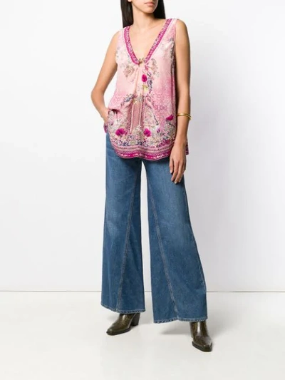 Shop Camilla Printed Sleeveless Blouse In Pink
