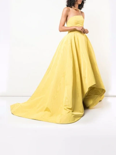 Shop Oscar De La Renta High Low Ball Gown In Yellow