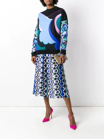 EMILIO PUCCI ABSTRACT PRINT SWEATSHIRT - 蓝色