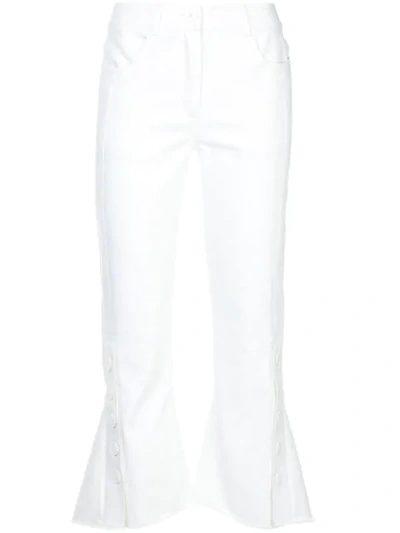 Shop Eudon Choi Fitted Cropped Trousers In White