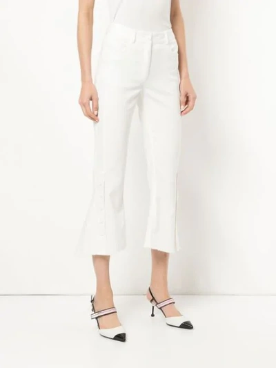 Shop Eudon Choi Fitted Cropped Trousers In White