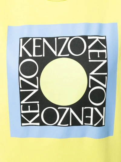 Shop Kenzo Logo Print Sweatshirt In Yellow