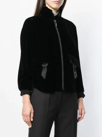 Shop Emporio Armani Ribbon Detail Jacket - Black