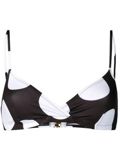 Shop Moschino Spotted Bikini Top In Black