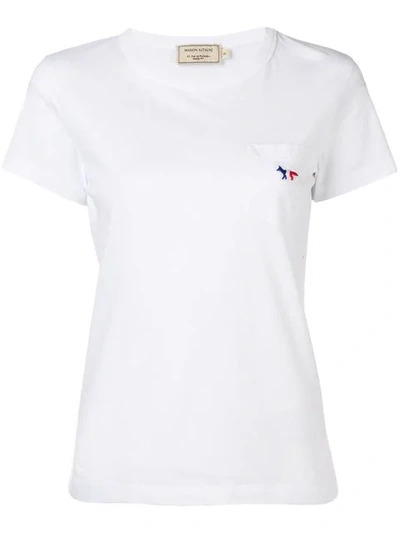 Shop Maison Kitsuné Fox Patch T-shirt In White