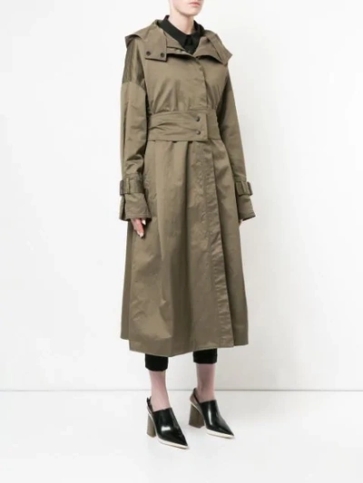 Shop Taylor Zipped Trench Coat In Green