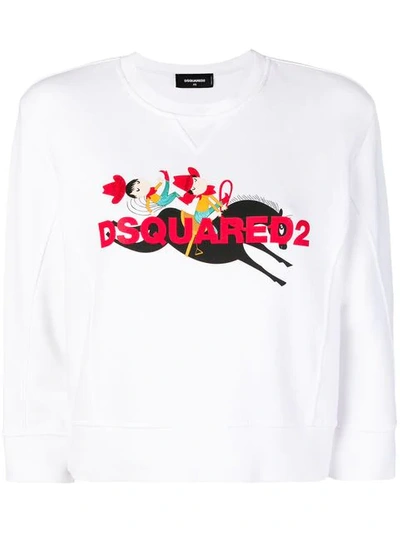 Shop Dsquared2 Logo Patch Sweatshirt In White