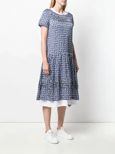 Shop Comme Des Garçons Comme Des Garçons Geometric Print Dress - Blue