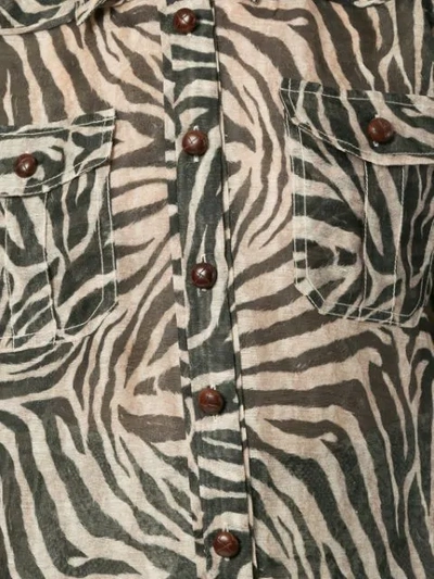 Shop Zimmermann Fading Zebra Print Blouse In Black ,brown