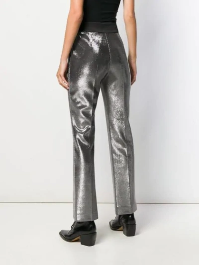 Shop Ermanno Scervino High-waisted Metallic Trousers In Silver