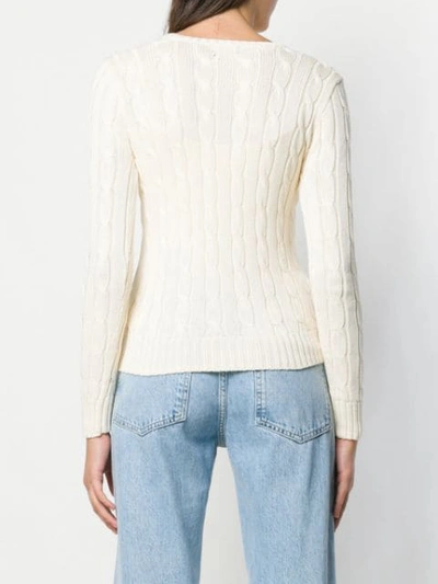 Shop Polo Ralph Lauren Cable Knit Pullover In Neutrals