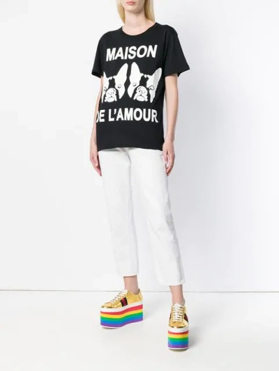 Shop Gucci Maison De L'amour Printed T-shirt In 1955 Black/ivory