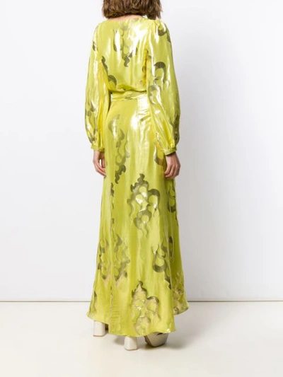 TEMPERLEY LONDON LONG-SLEEVE FLARED DRESS - 绿色