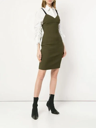 Shop Neil Barrett Fitted Mini Dress In Green