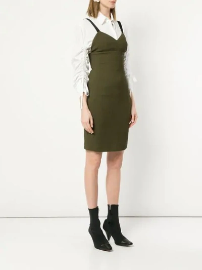 Shop Neil Barrett Fitted Mini Dress In Green