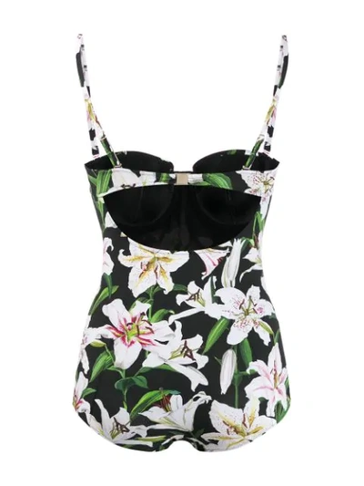 Shop Dolce & Gabbana Lily Swimsuit In Black