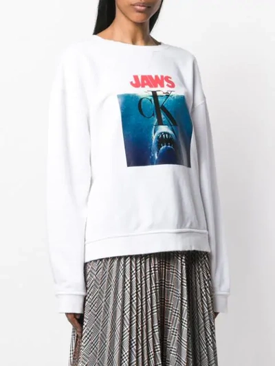 Shop Calvin Klein 205w39nyc 'jaws' Print Sweatshirt In White