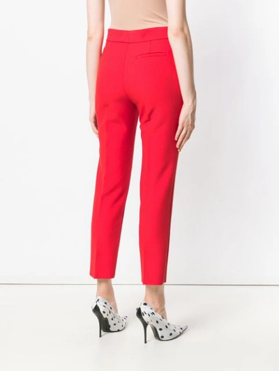 Shop Msgm Cropped Tailored Trousers In Red