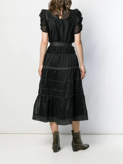 Shop Ulla Johnson Embroidered Skirt In Black