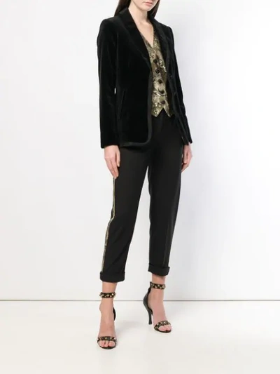 Shop Dolce & Gabbana Brocade And Leopard Print Waistcoat In Gold